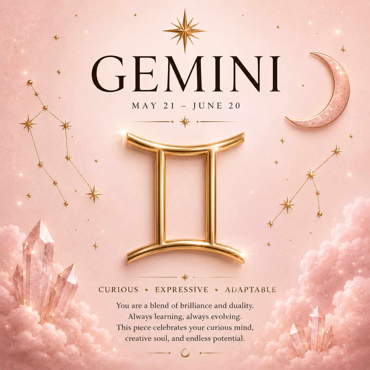 Stylized Gemini twins zodiac sign symbol representing the air element.