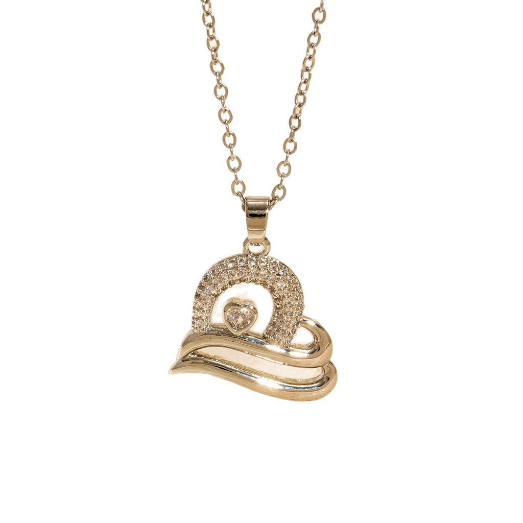 Malika Gems Crystal Heart Radiance Necklace – Full Zircon Glow Pendant
