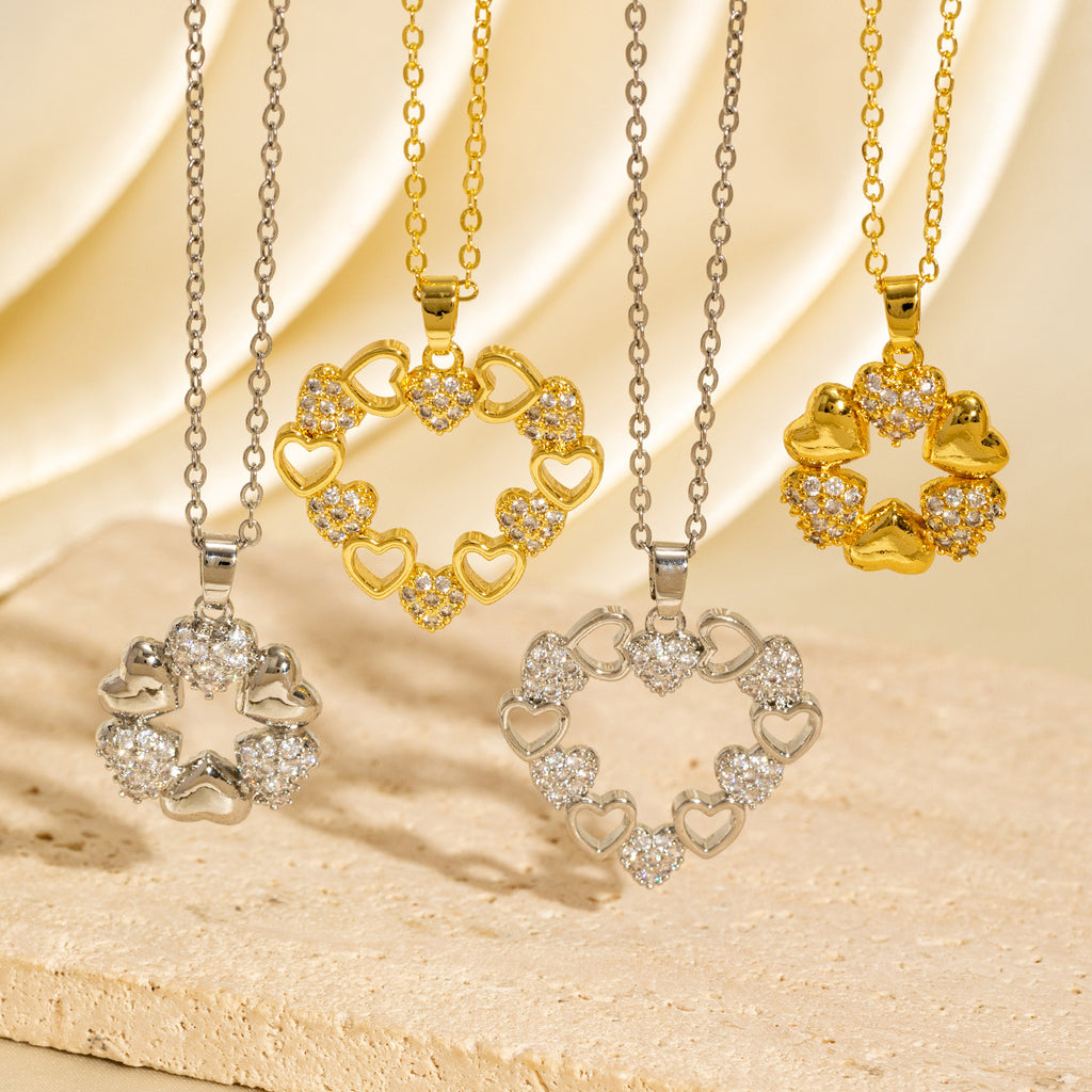Malika Gems Minimal Luxe Heart Necklace – Elegant Hollow Design
