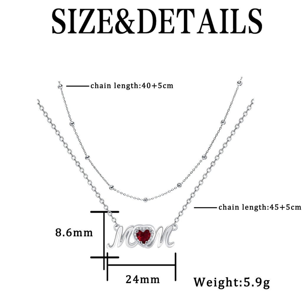 Malika Gems Mother’s Love Necklace – Layered Heart Pendant