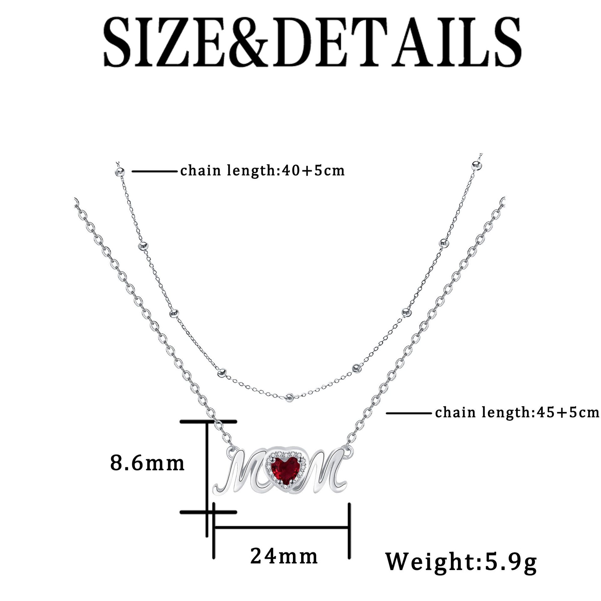 Malika Gems Mother’s Love Necklace – Layered Heart Pendant