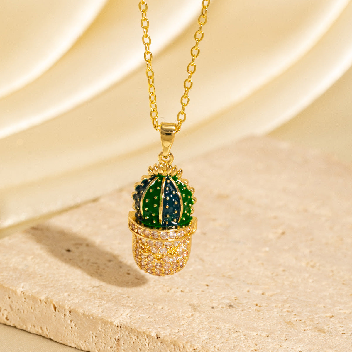 Malika Gems Desert Energy Necklace – Cactus Spirit Pendant