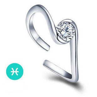 12 Zodiac Ring Aries Taurus Gemini Cancer Virgo Libra Scorpius Sagittarius Capricornus Wedding Love CZ  Adjustable Rings
