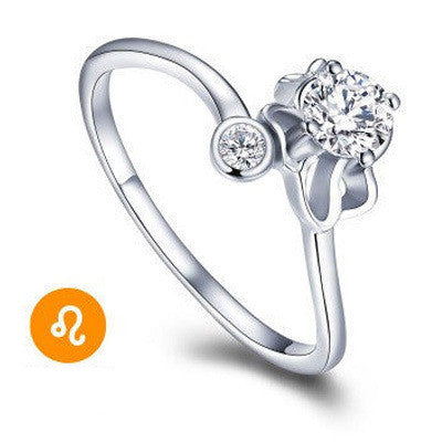 12 Zodiac Ring Aries Taurus Gemini Cancer Virgo Libra Scorpius Sagittarius Capricornus Wedding Love CZ  Adjustable Rings