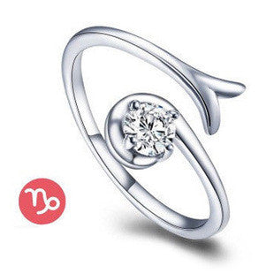 12 Zodiac Ring Aries Taurus Gemini Cancer Virgo Libra Scorpius Sagittarius Capricornus Wedding Love CZ  Adjustable Rings