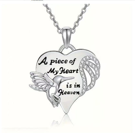 Malika Gems Hummingbird Heart Necklace – Freedom & Love Pendant