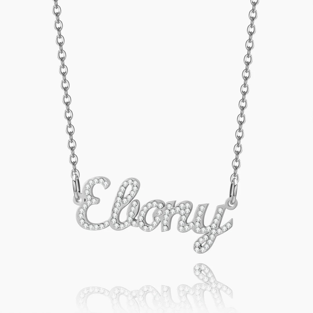 Malika Gems Custom Name Necklace – Personalized Diamond Letter Pendant