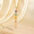 Malika Gems Tassel Flow Necklace – Color Zircon & Elegant Drop Design