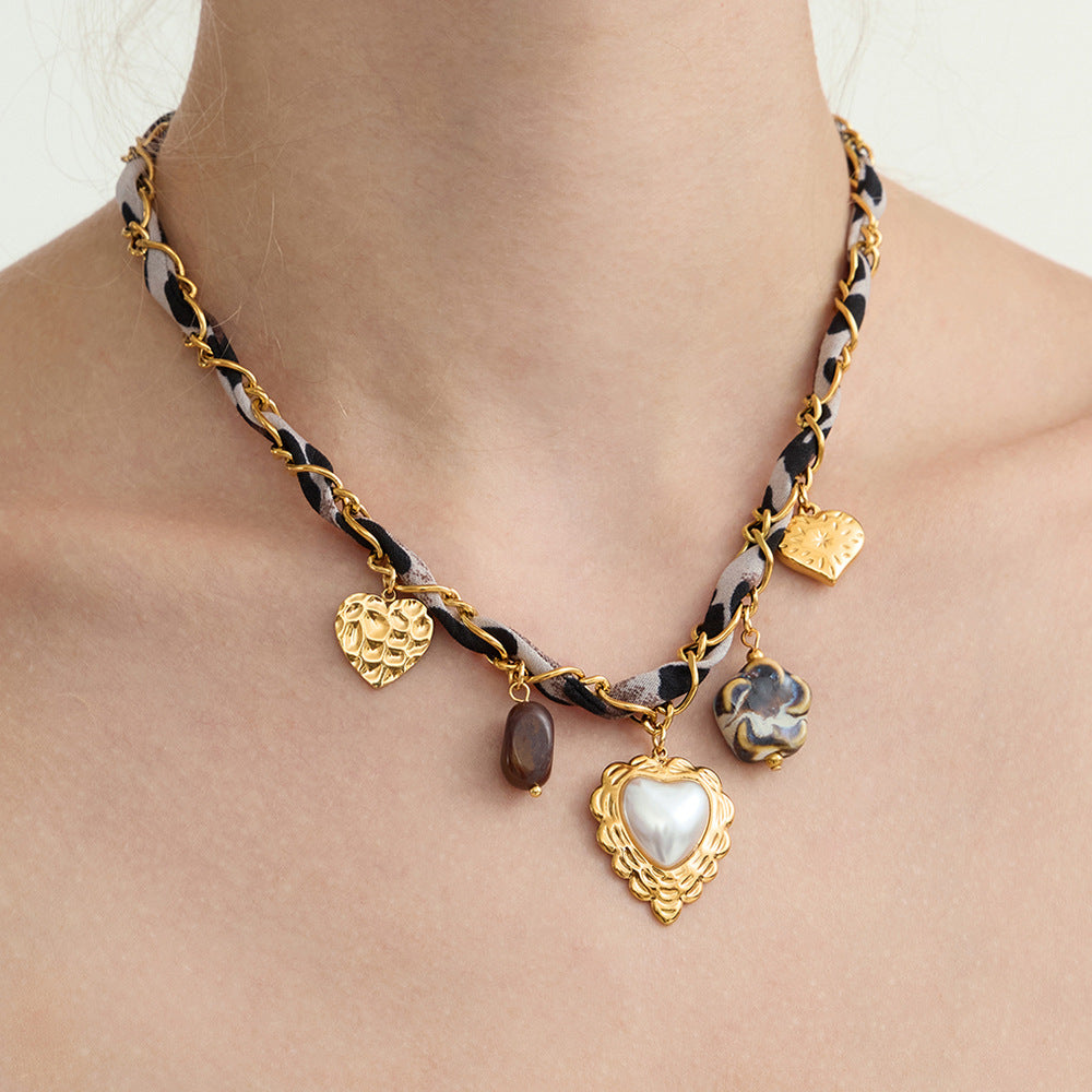Malika Gems Retro Heart Necklace Set – Timeless Love Collection