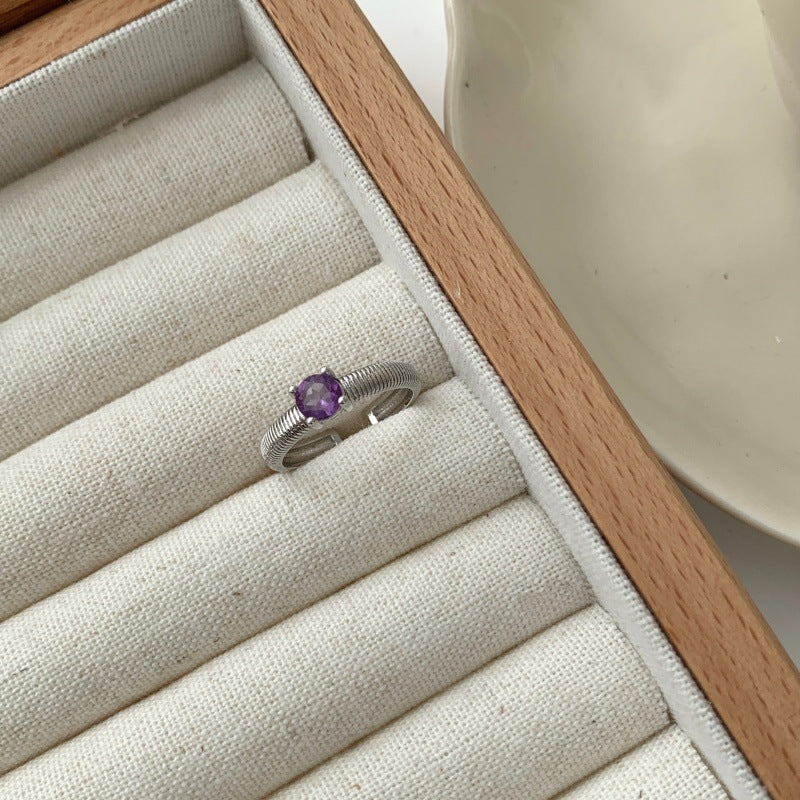 Color Diamond Inlaid Ring For Women, Adjustable, Minimalist Cool Style, Fashionable Couple Rings