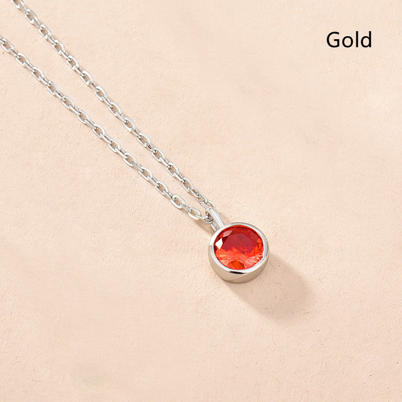 Women's Fashionable Simple Sterling Silver Solitaire Necklace With Twelve Zodiac Signs