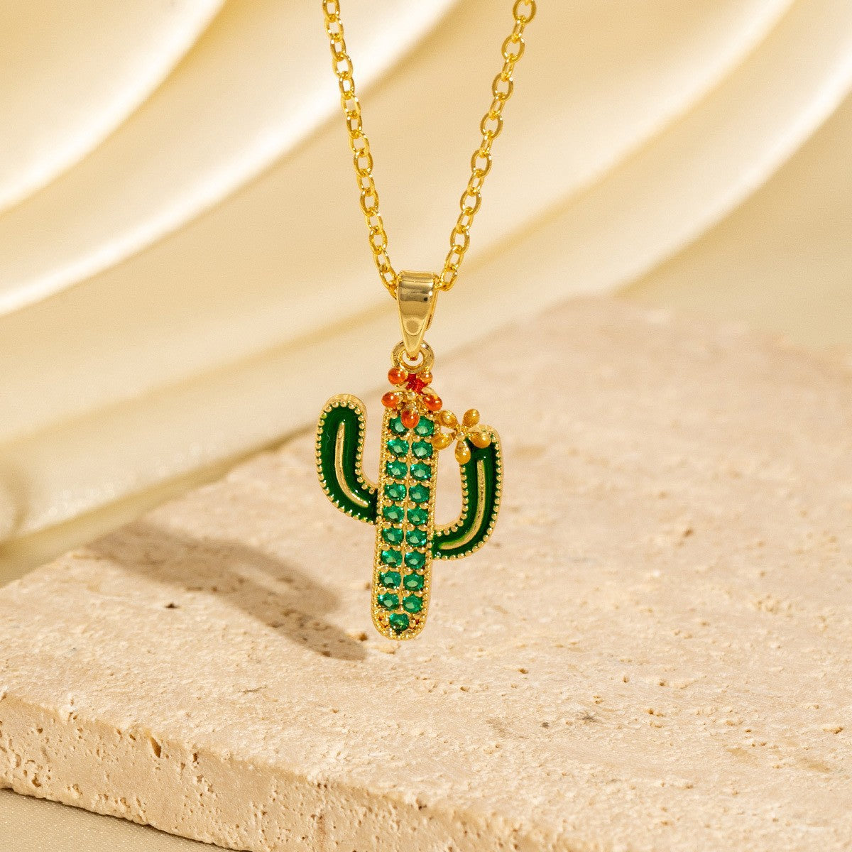 Malika Gems Desert Energy Necklace – Cactus Spirit Pendant