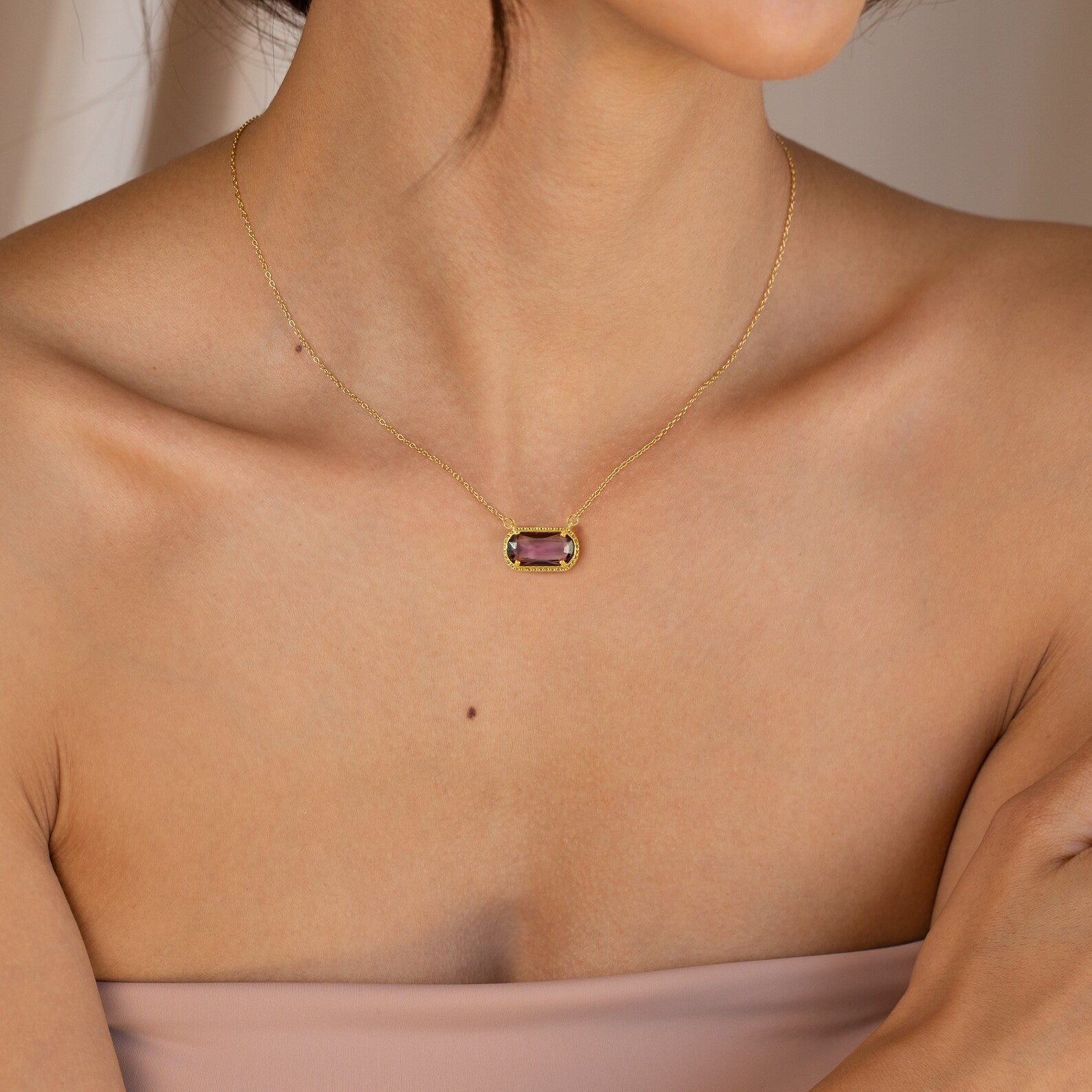 Malika Gems Birthstone Energy Necklace – 12 Stone Alignment Pendant
