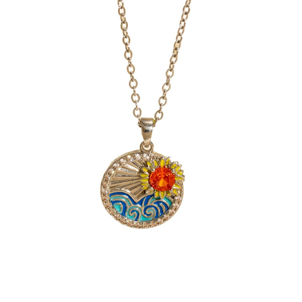 Malika Gems Sunlight Energy Necklace – Sunflower Radiance Pendant
