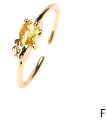 Stacked Personalised Zircon Bronze Rings