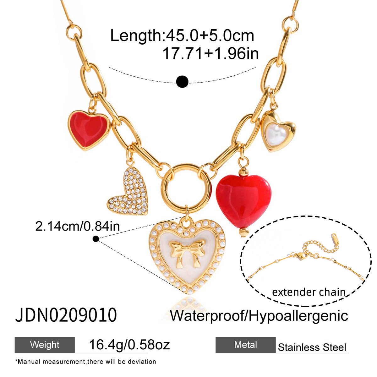 Malika Gems Retro Heart Necklace Set – Timeless Love Collection