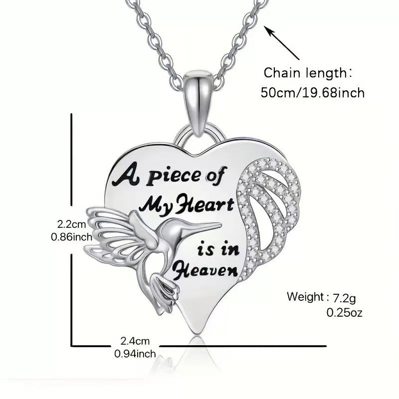 Malika Gems Hummingbird Heart Necklace – Freedom & Love Pendant