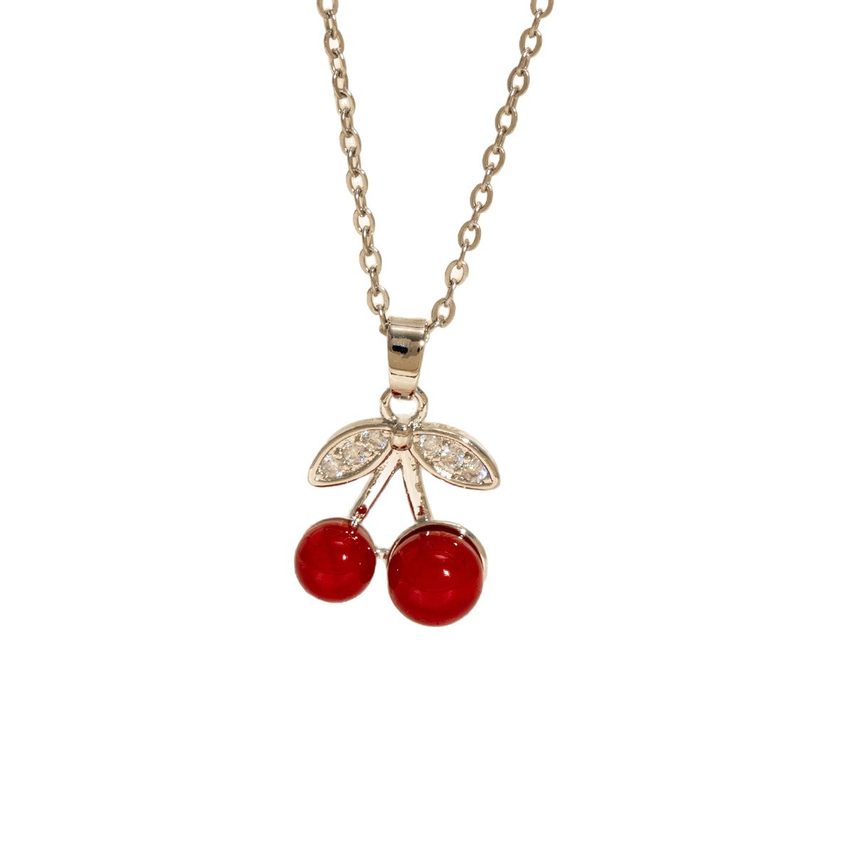 Malika Gems Cherry Glow Necklace – Red Crystal Drip Pendant