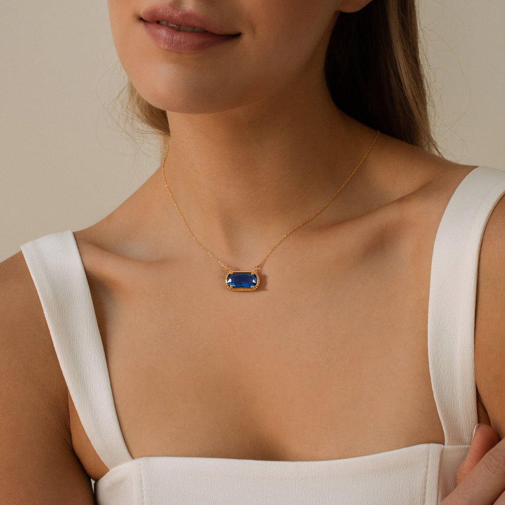 Malika Gems Birthstone Energy Necklace – 12 Stone Alignment Pendant