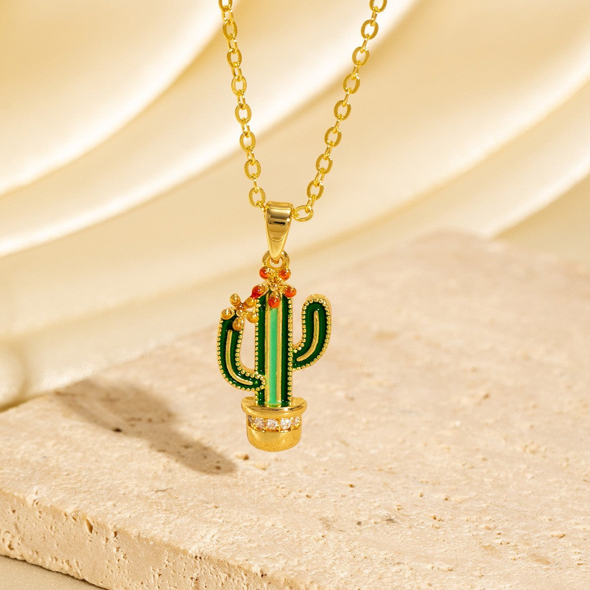 Malika Gems Desert Energy Necklace – Cactus Spirit Pendant