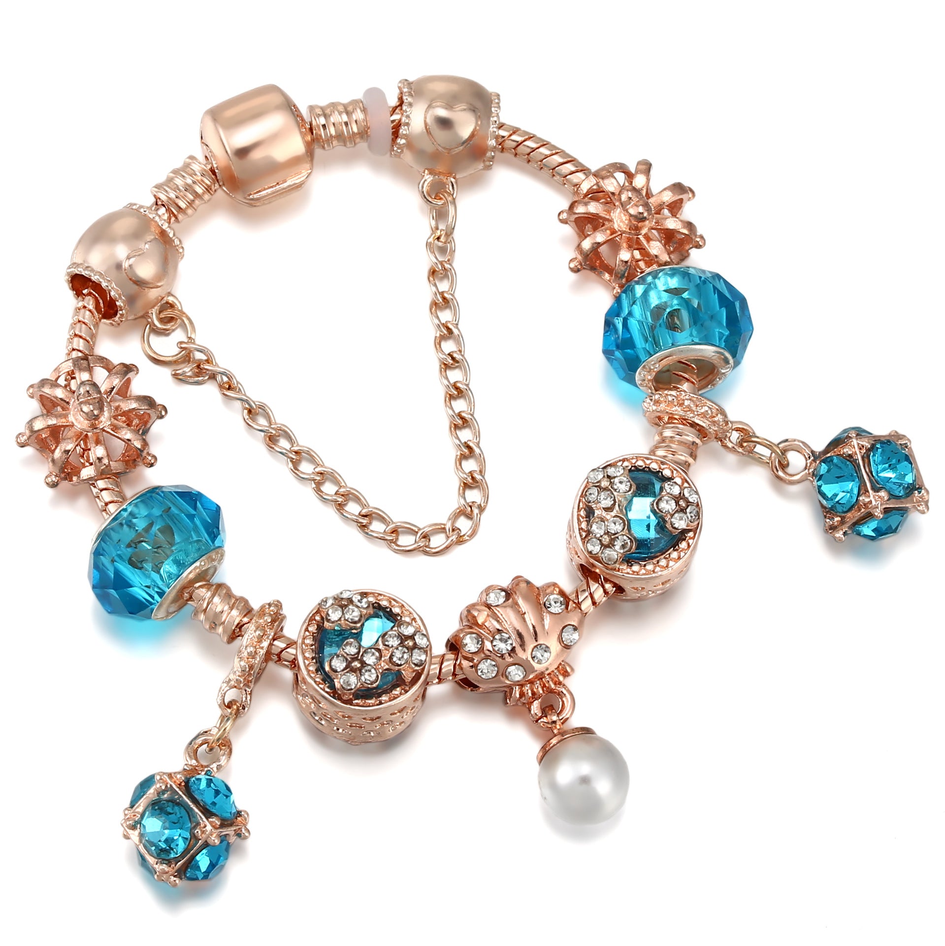 Rose Gold Tassel Mengnet Charm Women's Bracelet