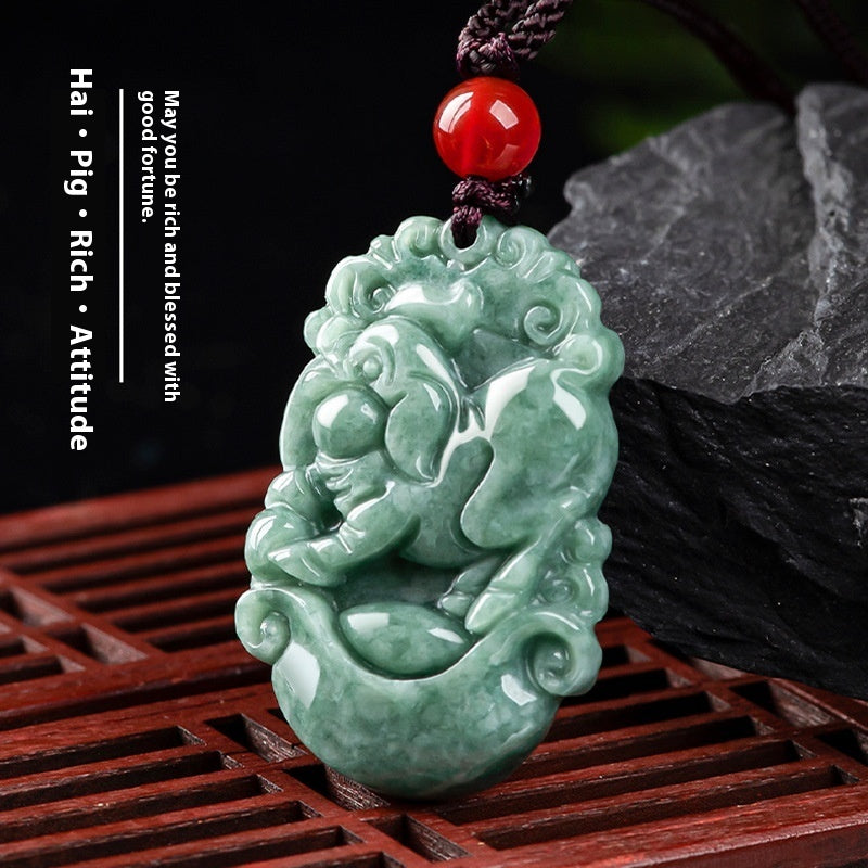 Malika Gems Zodiac Jade Necklace – Chinese Zodiac Energy Pendant