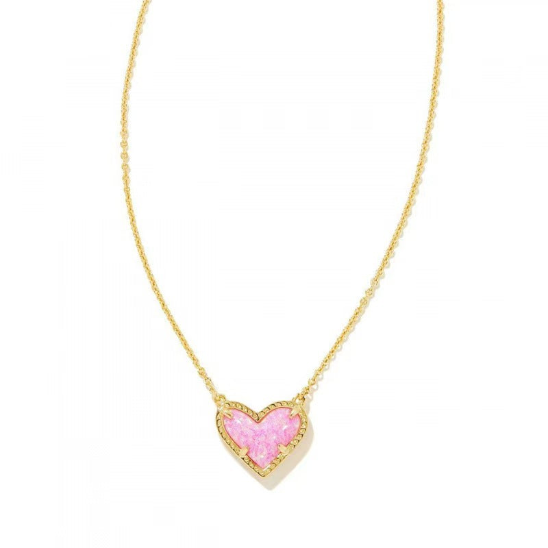 Malika Gems Classic Crystal Heart Necklace – Timeless Love Pendant