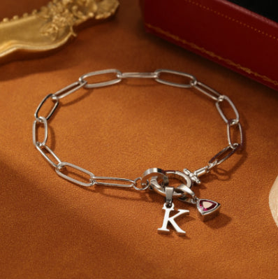 Personalized Letter Paperclip Bracelet Custom