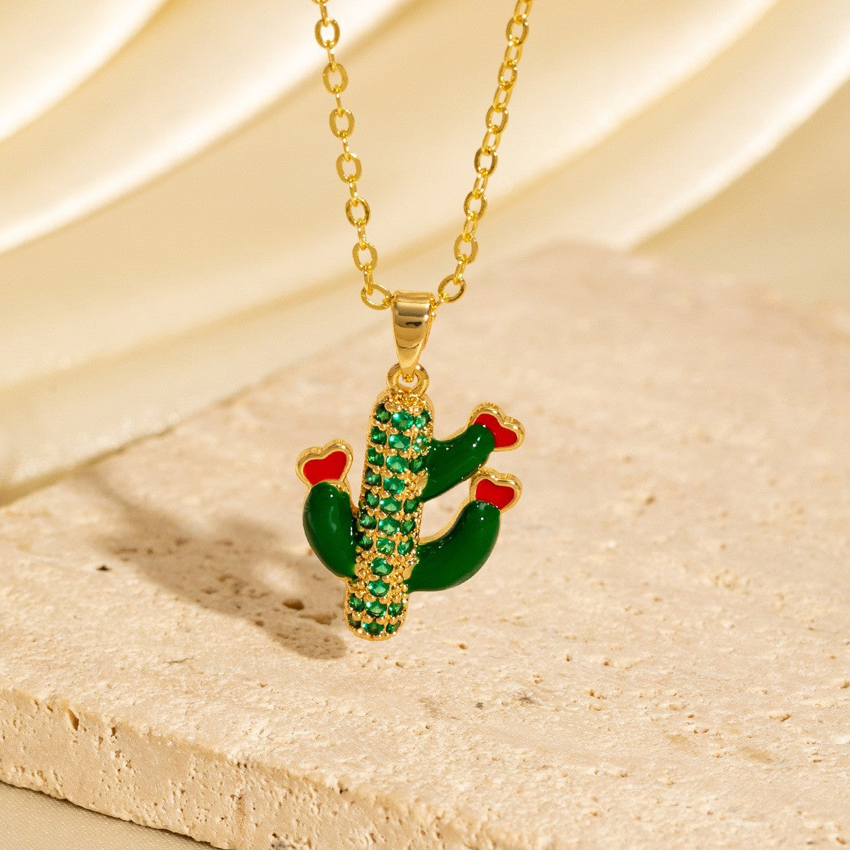 Malika Gems Desert Energy Necklace – Cactus Spirit Pendant
