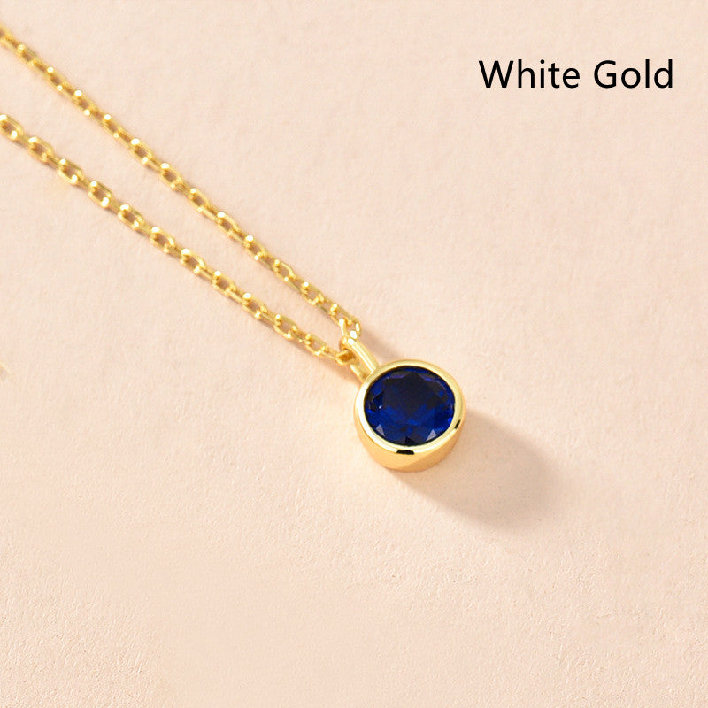 Women's Fashionable Simple Sterling Silver Solitaire Necklace With Twelve Zodiac Signs