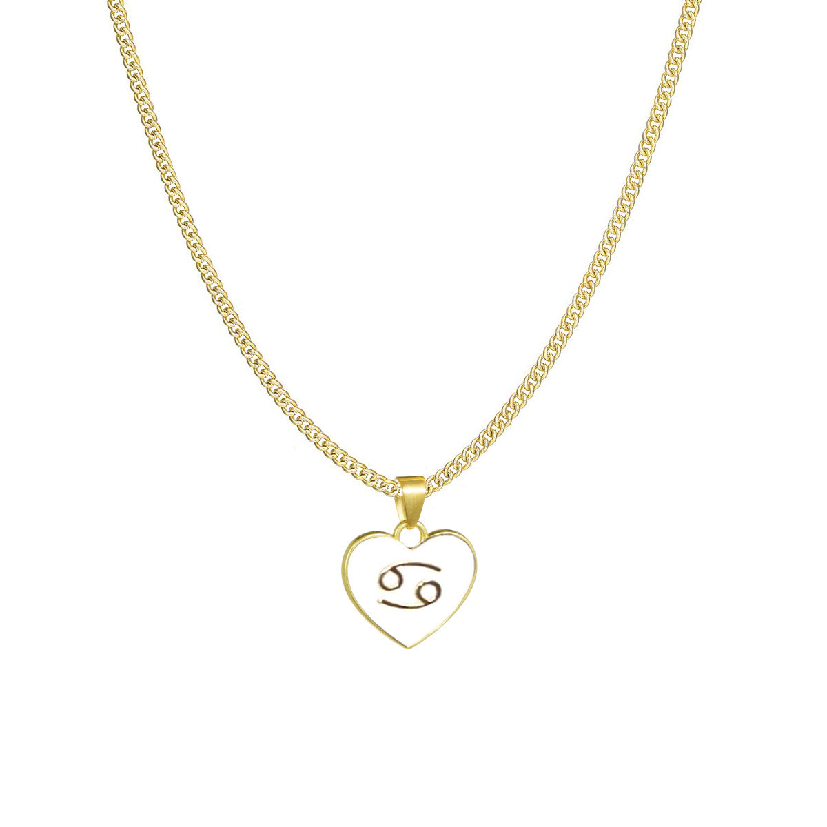 Fashion Color Zodiac Peach Heart Alloy Necklace