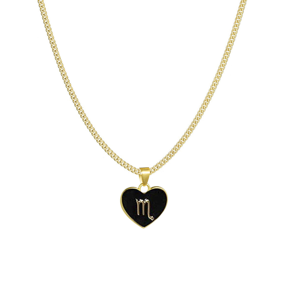 Fashion Color Zodiac Peach Heart Alloy Necklace