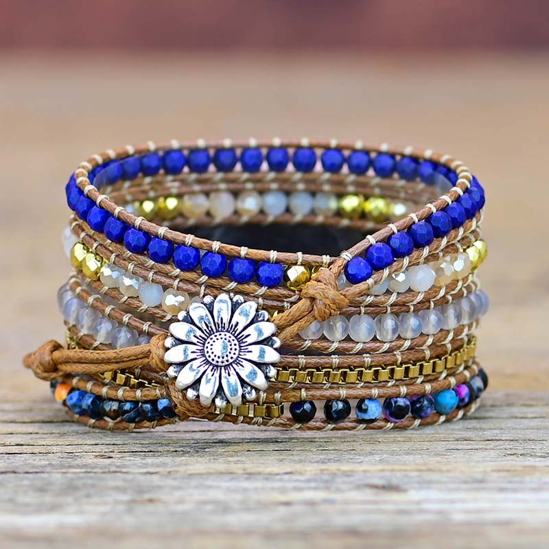 Natural Stone Woven Watch With Bracelet Boho