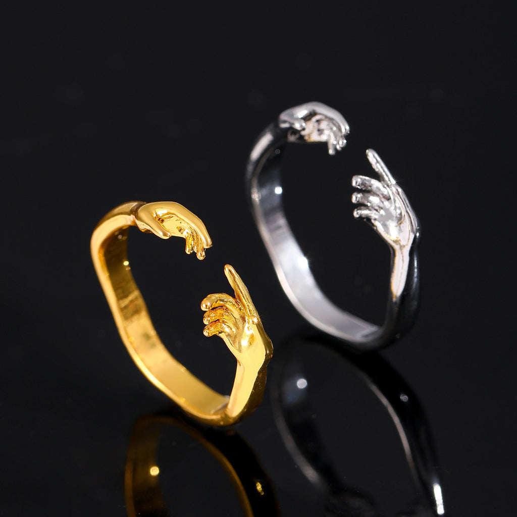 Opening Adjustable Two-hand Rings Fashion Personality Ring For Valentine's Day Jewelry