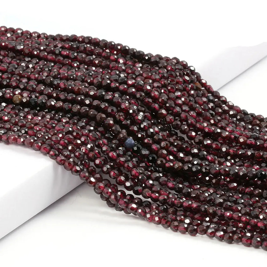 Natural Garnet Faceted Beads for Jewelry Making
