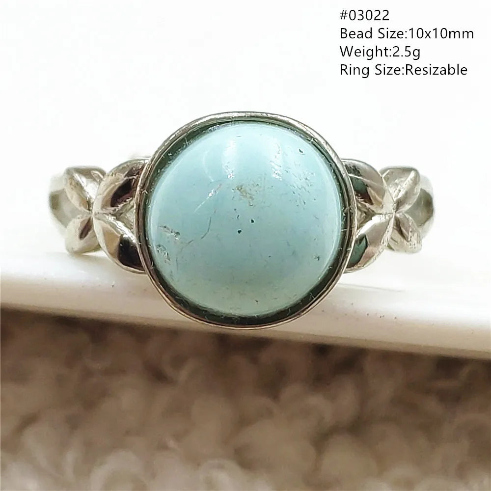 Natural Green Turquoise Adjustable Ring | 925 Sterling Silver