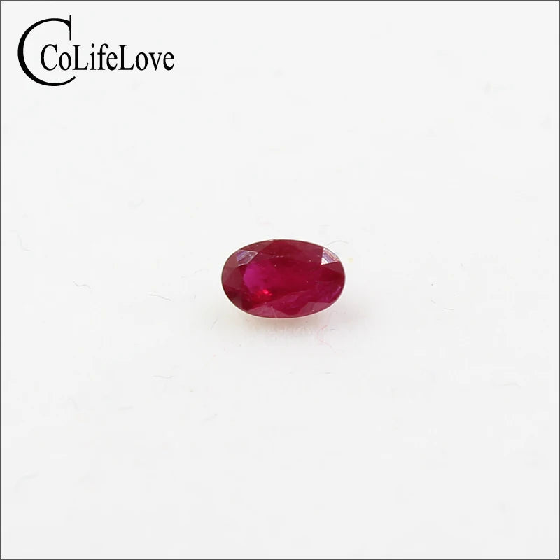 3mm*5mm natural blood red ruby loose gemstone oval cut real ruby for jewelry DIY