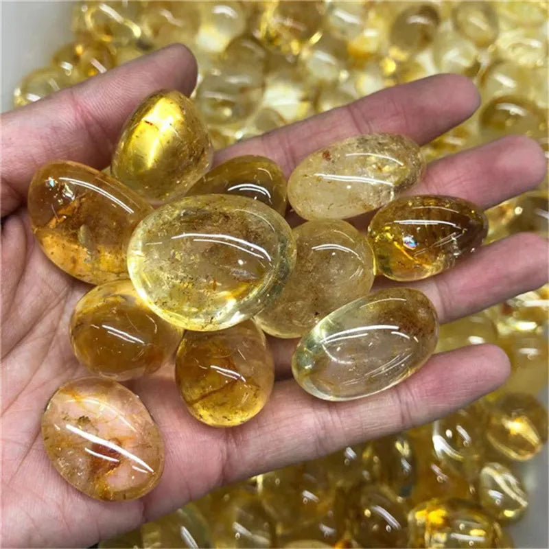 Natural Polished Gemstone Citrine Tumbled Stones Crystals Healing Home Decoration