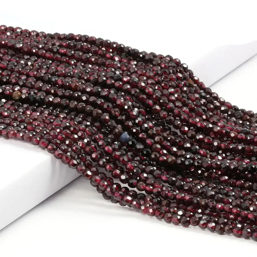 Natural Garnet Faceted Beads for Jewelry Making