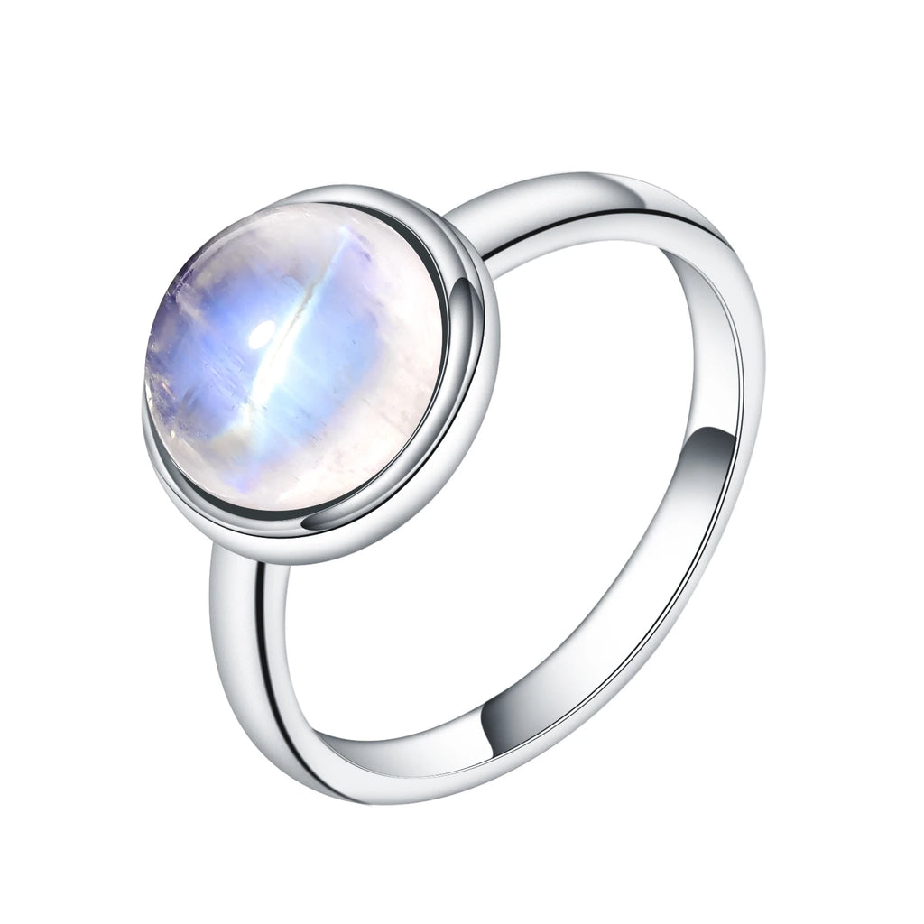 925 Sterling Silver Rainbow Moonstone Ring