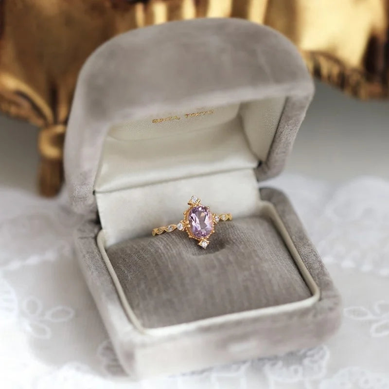 Adjustable Amethyst Birthstone Ring