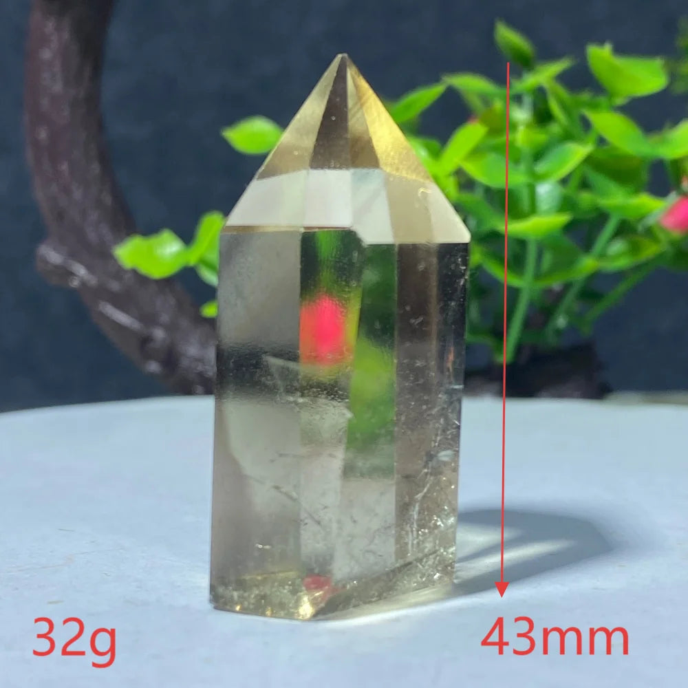 Natural Citrine Quartz Healing Pyramid Beautiful Home Decor Gift Mineral Stone Yellow Crystal Rod For Therapeutic Healing