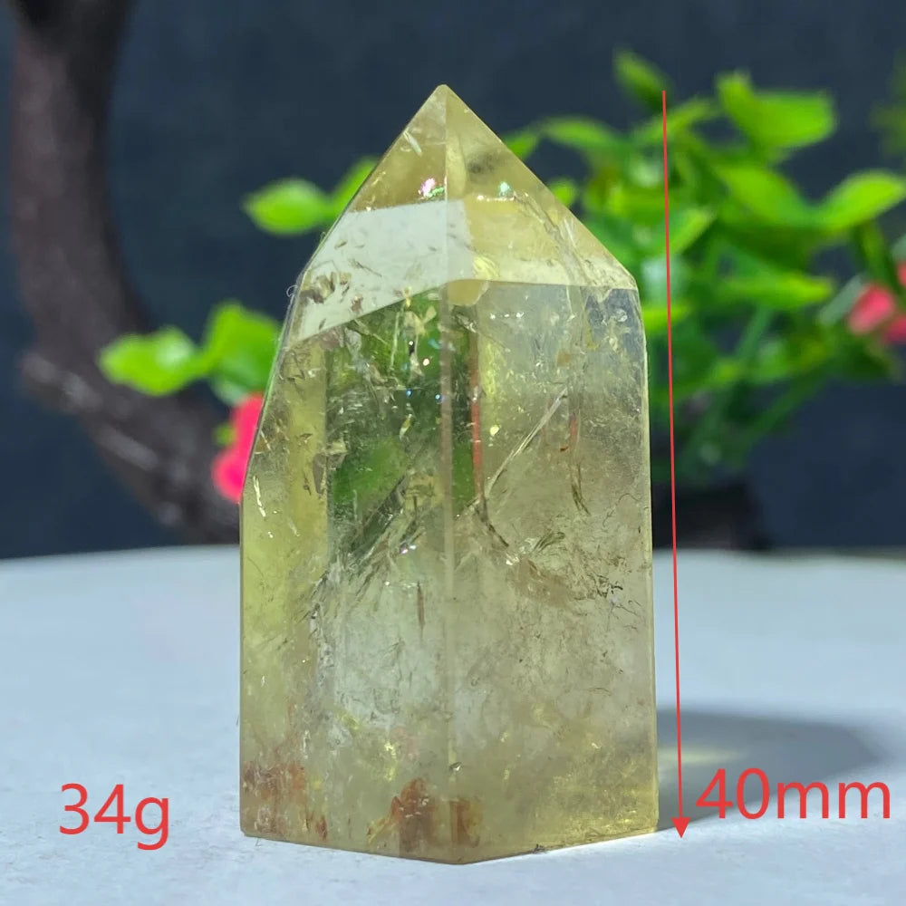 Natural Citrine Quartz Healing Pyramid Beautiful Home Decor Gift Mineral Stone Yellow Crystal Rod For Therapeutic Healing