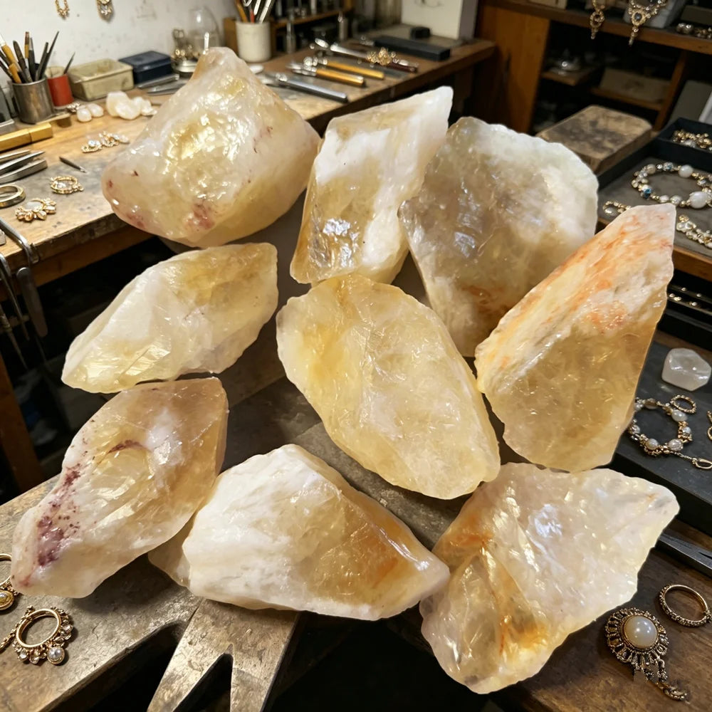 Natural Raw Citrine Healing Crystals for Jewelry Making Stone Mineral Specimen Collection Meditation Home Decoration Stone Gifts