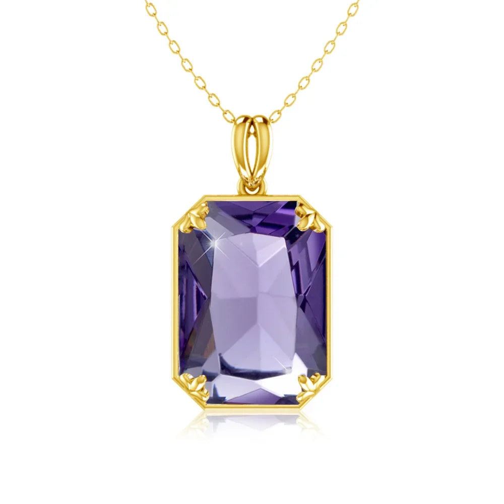 Real Sterling Sliver Necklace Pendant Peridot Birthstone Gold Plated Fine Jewelry  Anniversary Party For Women Accessorie