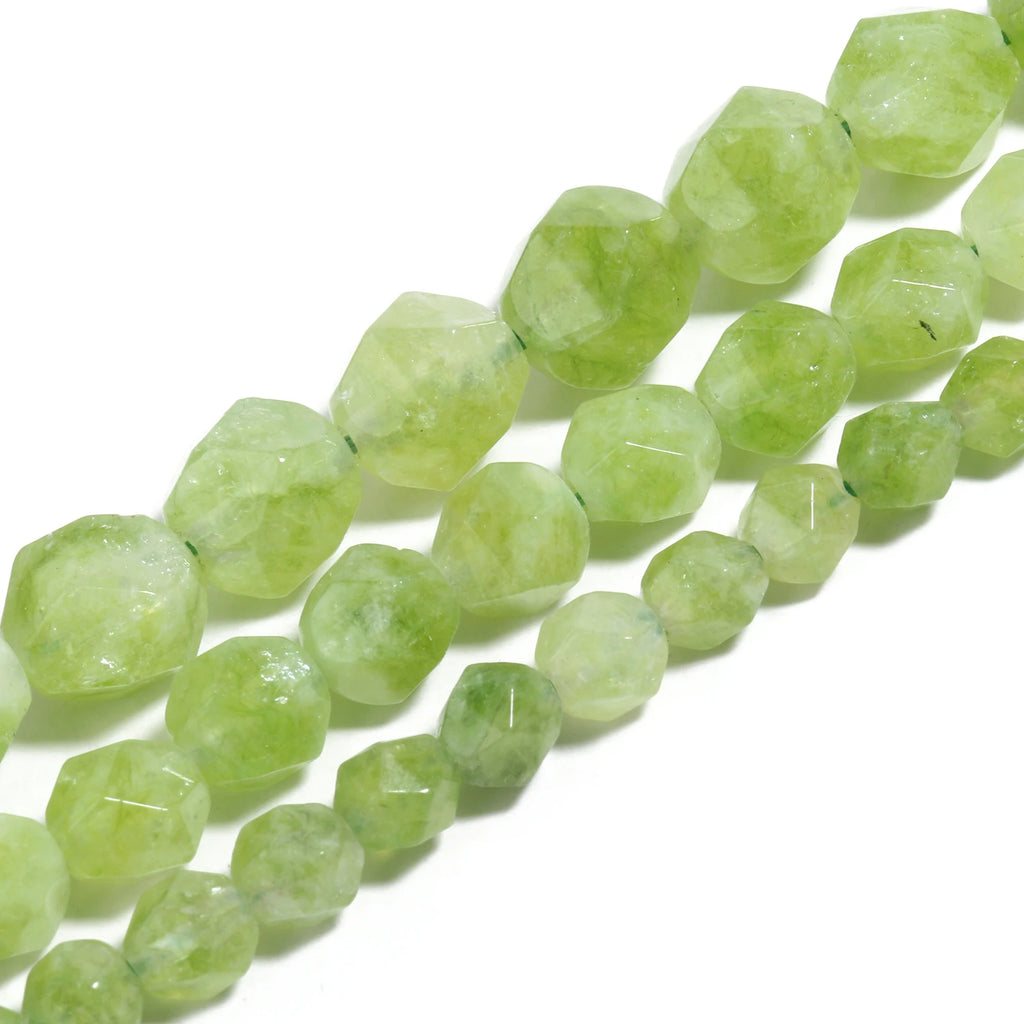 Faceted Peridot Stone Beads Green Olivine Loose August Birthstone Beads for Jewelry Making DIY Bracelet Accessories 6 8 10mm