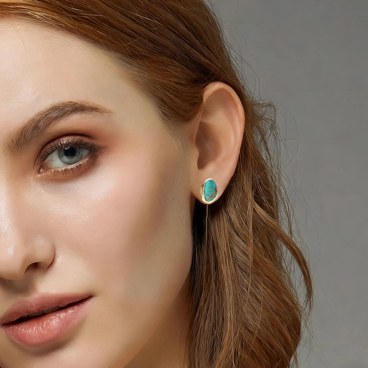Blue Turquoise Statement Earrings | Electroplated Fashion Jewelry