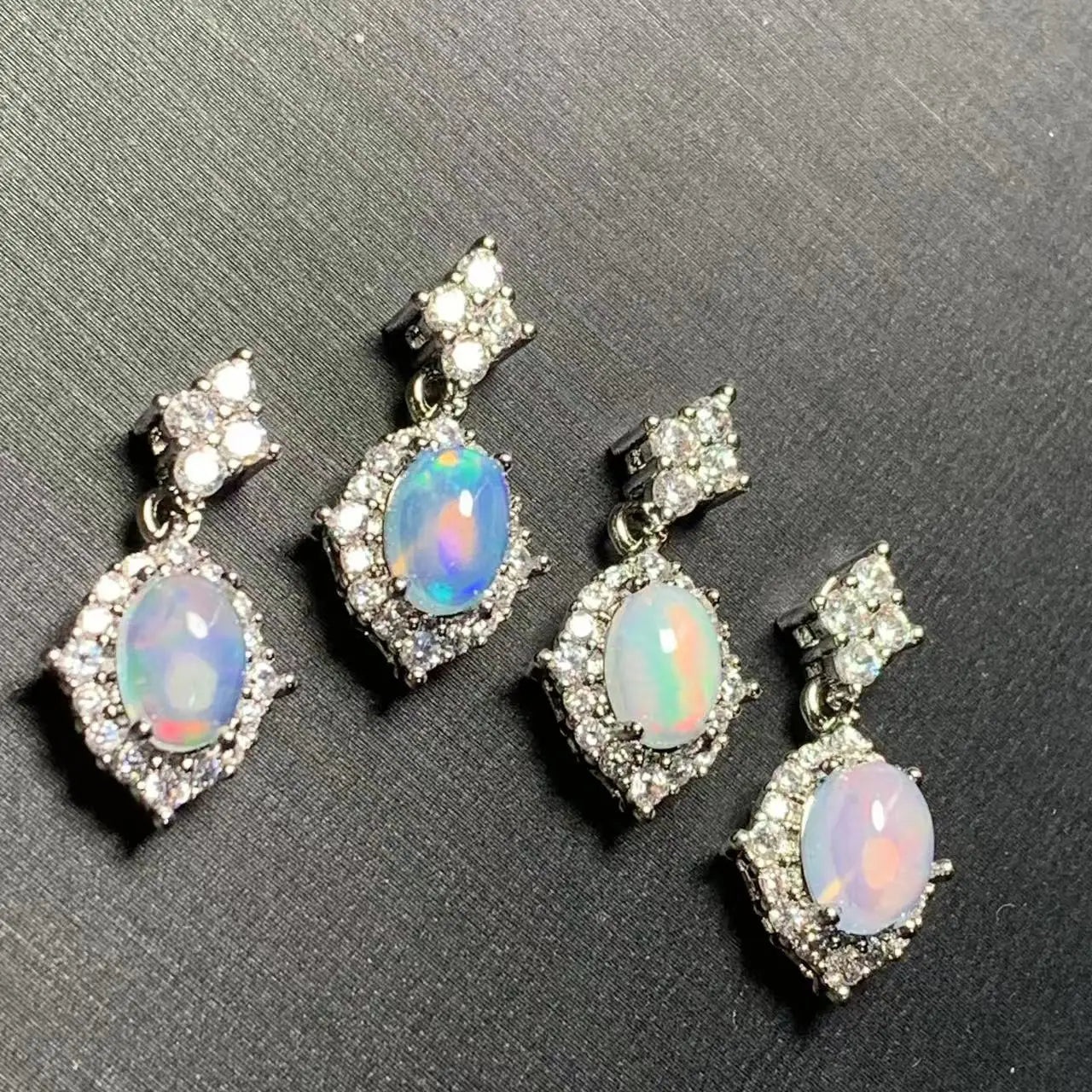 Oval Natural Opal Pendant Necklace | Genuine Gemstone Jewelry