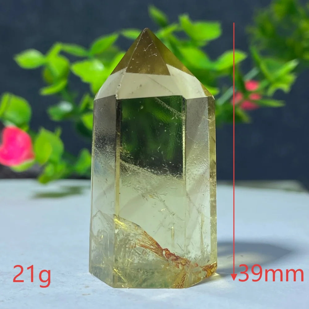 Natural Citrine Quartz Healing Pyramid Beautiful Home Decor Gift Mineral Stone Yellow Crystal Rod For Therapeutic Healing