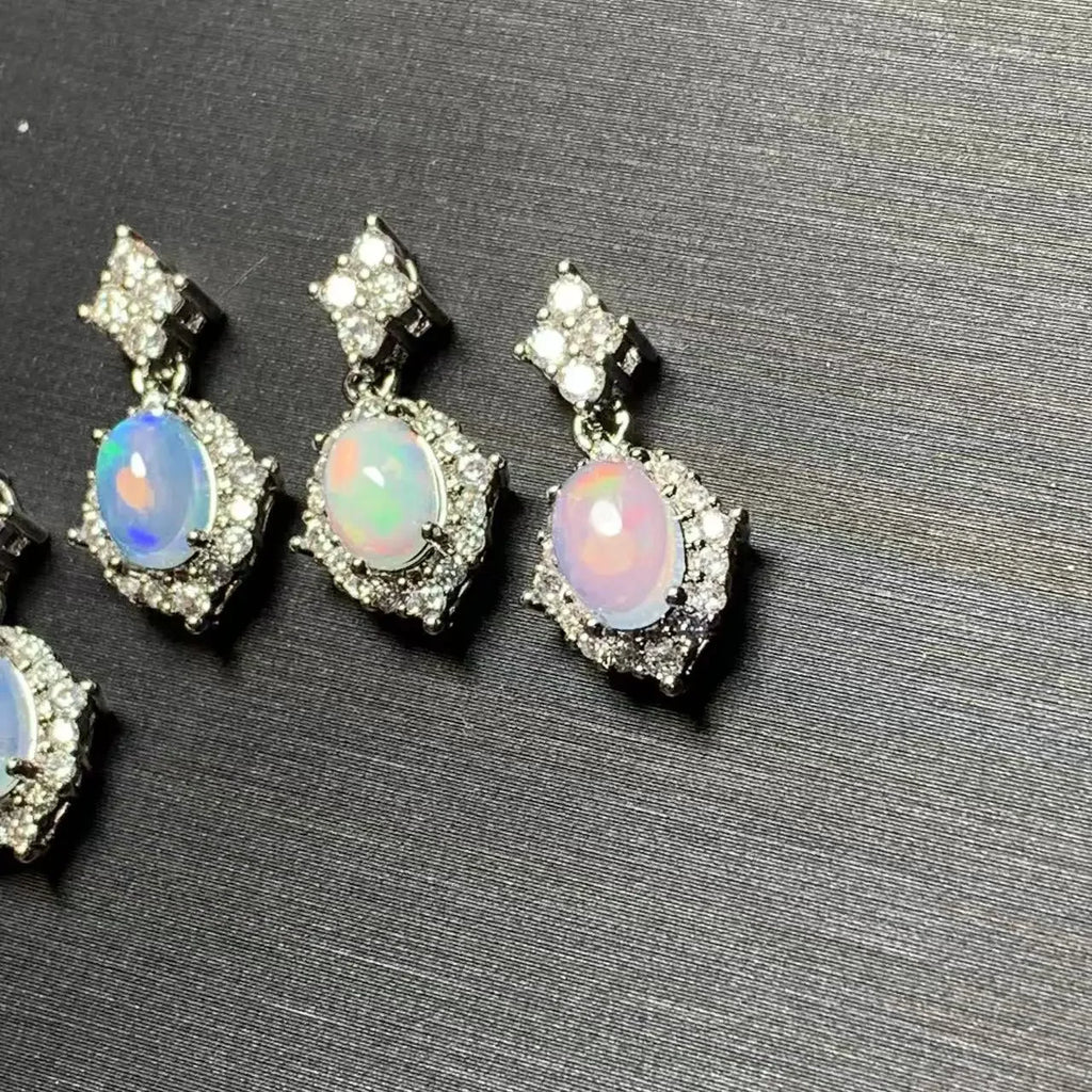 Oval Natural Opal Pendant Necklace | Genuine Gemstone Jewelry